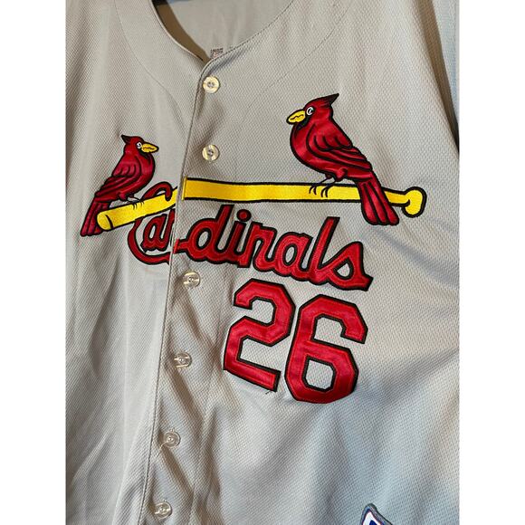 MLB Cool Base Cardinals 26 Lohse Baseball Majestic Size 50 2XL Jersey - Picture 5 of 8